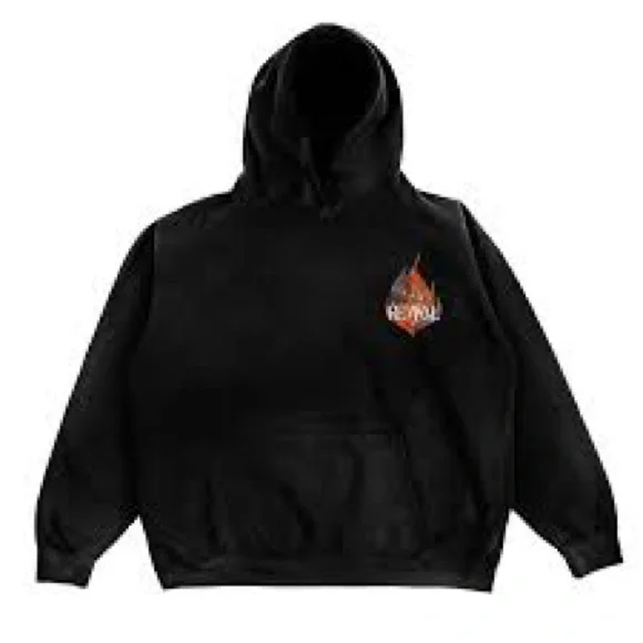 Gildan Hoodie with Flame Design. NEW XL Deep Blue with Kangaroo Pockets. - Picture 2 of 4